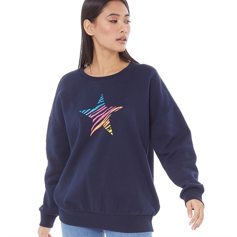 Board Angels Womens Crew Neck Sweatshirt Navy