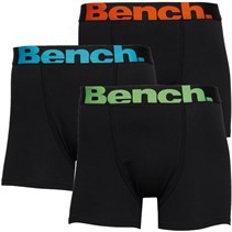 Bench Mens Newham Three Pack Boxer Trunks Black