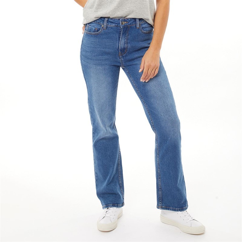 Onfire Womens Bootcut Denim Jeans Mid Wash