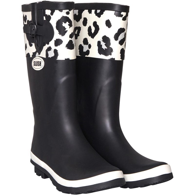 Slosh Womens Armitage Wellington Boots Black/White