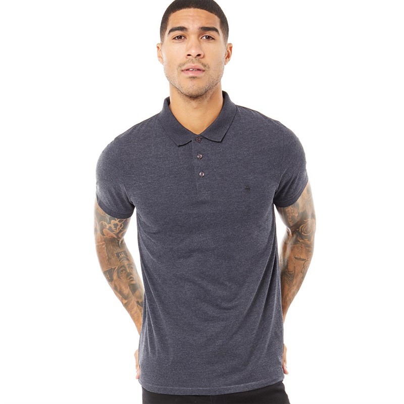 French Connection Mens Jersey Polo Marine Melange