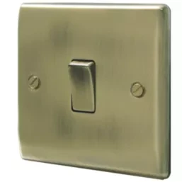 BRITISH GENERAL NEXUS METAL 10AX 1-GANG 2-WAY LIGHT SWITCH ANTIQUE BRASS