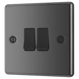 LAP 10AX 2-GANG 2-WAY LIGHT SWITCH BLACK NICKEL WITH BLACK INSERTS