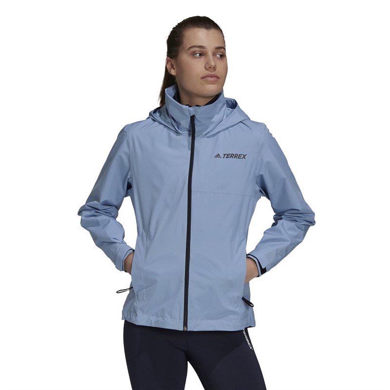 adidas Womens Terrex Multi Rain.Rdy Primegreen Two-layer Rain Jacket Ambient Sky