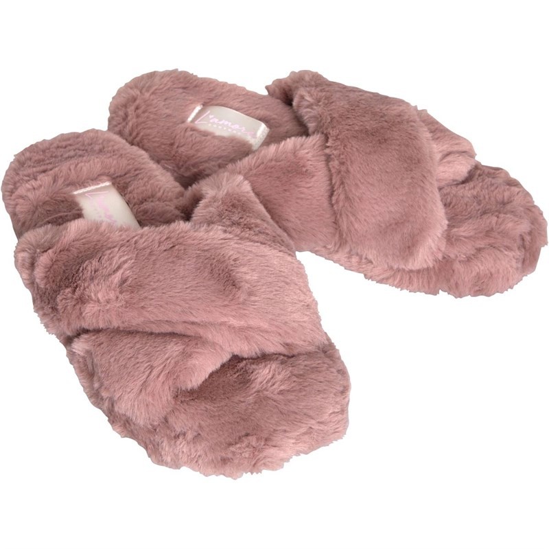 L'amore Couture Womens Carly Slippers Dusky Pink
