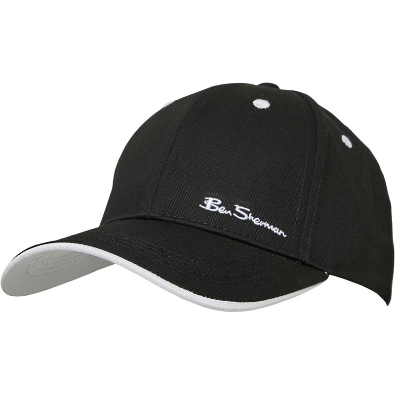 Ben Sherman Mens Stepney Baseball Cap Black/White