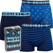 Original Penguin Mens Three Pack Boxers Snorkle Blue/Navy